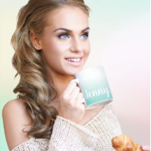 Personalisiertes Aquamarines Licht und weißes Ombr