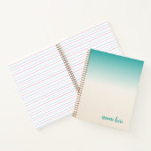 Personalisiertes Aquamarines und Beige-Notebook Notizblock (Innenseite)