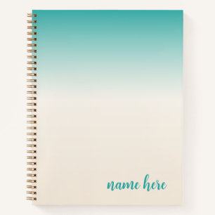 Personalisiertes Aquamarines und Beige-Notebook Notizblock