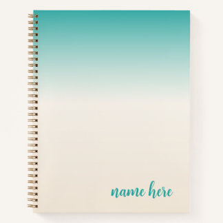 Personalisiertes Aquamarines und Beige-Notebook Notizblock