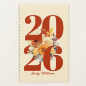 Personalisiertes Aquarell-Blumenmuster  Planer (Vorderseite)