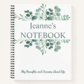 Personalisiertes Aquarell-Botanik-Journal Notizblock (Vorderseite)