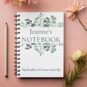 Personalisiertes Aquarell-Botanik-Journal Notizblock