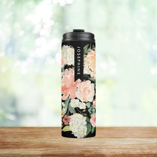 Personalisiertes Aquarell-Bouquet Thermosbecher
