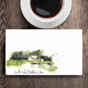 Personalisiertes Aquarell-Farmhaus Post-it Klebezettel