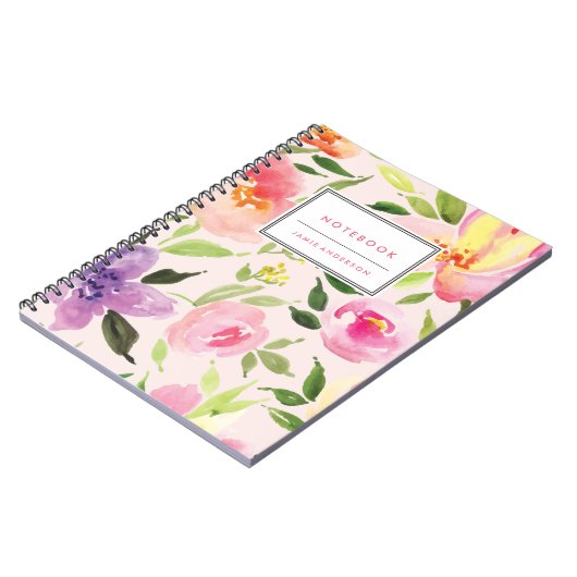 Personalisiertes Aquarell-Notebook Notizblock (Linke Seite)