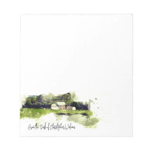 Personalisiertes Aquarell-Schottisches Bauernhaus Notizblock