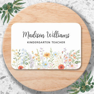 Personalisiertes Aquarell-Wildblumen-Blumen-Elegan Namensschild