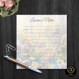 Personalisiertes Aquarell-Wildblumen-Notizbuch Notizblock
