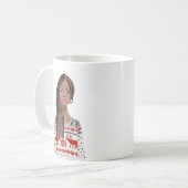 Personalisiertes Aquarellbild Weihnachten Tasse (Vorderseite Links)