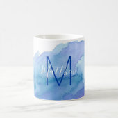 Personalisiertes Aquarellblau Kaffeetasse (Mittel)