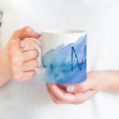 Personalisiertes Aquarellblau Kaffeetasse