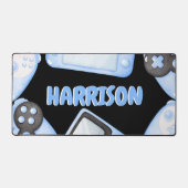 Personalisiertes Aquarellblau Schreibtischunterlage (Vorderseite)