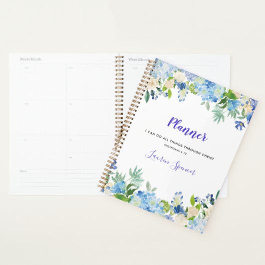 Personalisiertes Aquarellblumen Christlicher Plane Planer (Anzeige)