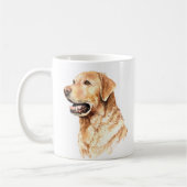 Personalisiertes Aquarellfarbenlabor Retriever Kaffeetasse (Links)
