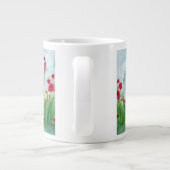 Personalisiertes Aquarellhühnchen Jumbo-Tasse (Rückseite)