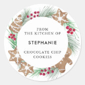 Personalisiertes Aquarellkoch Backen Runder Aufkleber (Vorderseite)