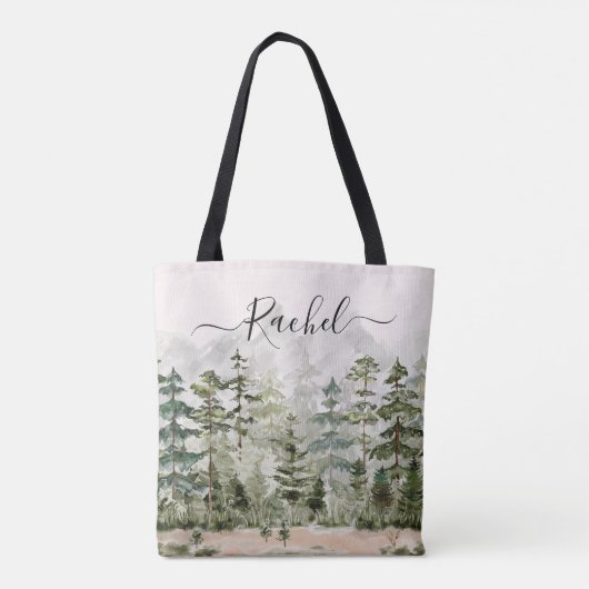 Personalisiertes Aquarellwald Tasche (Rückseite)