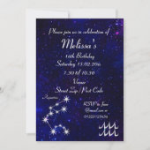 Personalisiertes Aquarius Zodiac Galaxy Party Einladung (Vorderseite)