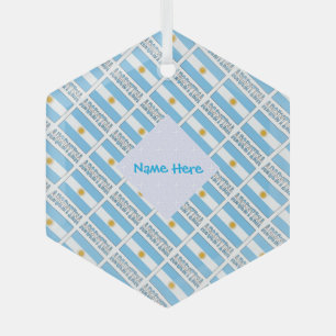 Personalisiertes Argentinien-Flagge-Name-Design ge Ornament Aus Glas