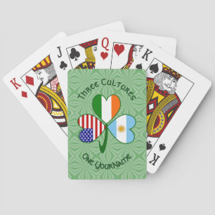 Personalisiertes Argentinien Irland USA Shamrock Spielkarten