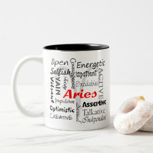 Personalisiertes Aries-Sternzeichen Astrologie Col Zweifarbige Tasse