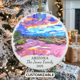 Personalisiertes Arizona Staat Weihnachten Keramik Ornament