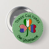 Personalisiertes armenisches Kleeblatt-Erbe Button (Vorne & Hinten)