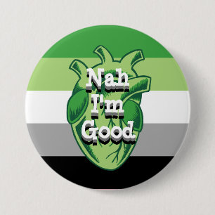Personalisiertes Aromantisches Antivalentinherz Button