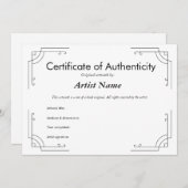 Personalisiertes Art-Deco-Echtheitszeugnis  Einladung (Vorne/Hinten)