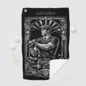 Personalisiertes Art Deco Golfhandtuch (Insitu)