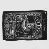 Personalisiertes Art Deco Golfhandtuch (Horizontal)