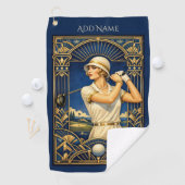 Personalisiertes Art Deco Golfhandtuch (Insitu)