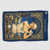 Personalisiertes Art Deco Golfhandtuch (Horizontal)