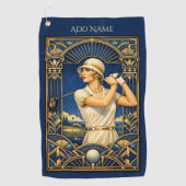 Personalisiertes Art Deco Golfhandtuch (Vorderseite)