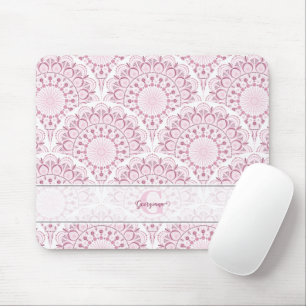 Personalisiertes Art Deco Rosa Konfetti-Spitzen-Ma Mousepad