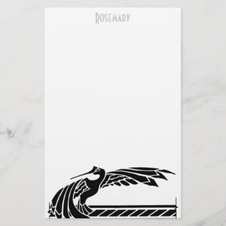 Personalisiertes Art Deco Vogel Briefpapier