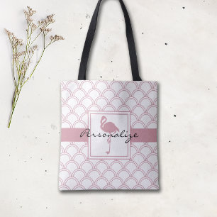 Personalisiertes Art Deco-Wellenmuster Rosa Flamin Tasche