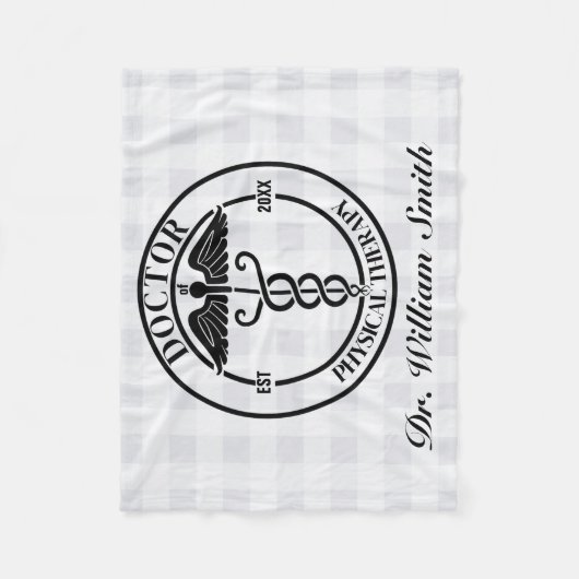 Personalisiertes Arztgeschenk für Studienabschluss Fleecedecke (Vorderseite)