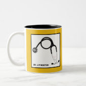 Personalisiertes Arztgeschenk Zweifarbige Tasse (Links)