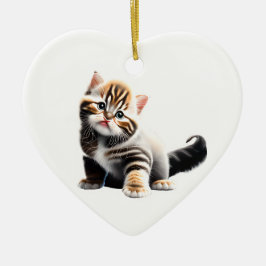 Personalisiertes asiatisches Semi-Longhair Kitten Keramik Ornament