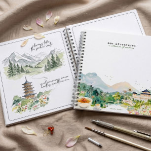 Personalisiertes Asien-Reisejournal-Notizbuch Notizblock