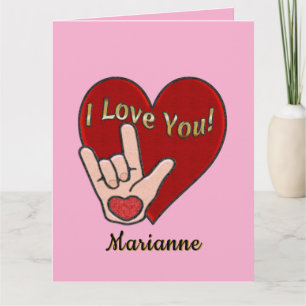 Personalisiertes ASL Ich liebe dich Karte