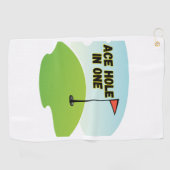 Personalisiertes Ass Hole in One Golfhandtuch (Horizontal)