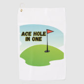 Personalisiertes Ass Hole in One Golfhandtuch (Vorderseite)