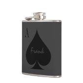 Personalisiertes Ass von Pik trinken Flasche Flachmann (Links)