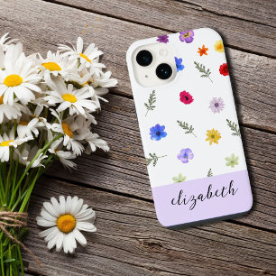 Personalisiertes Ästhetik-Wildblumen-Handyhülle iPhone 14 Hülle