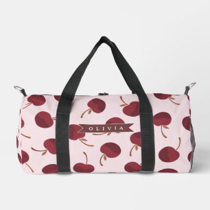 Personalisiertes Ästhetisches Kirschmuster Namensg Duffle Bag
