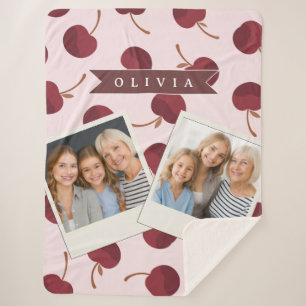 Personalisiertes Ästhetisches Kirschmuster Namensg Sherpadecke