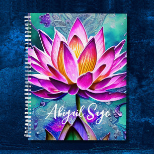 Personalisiertes Atemberaubendes Rosa Lotus Blume Planer